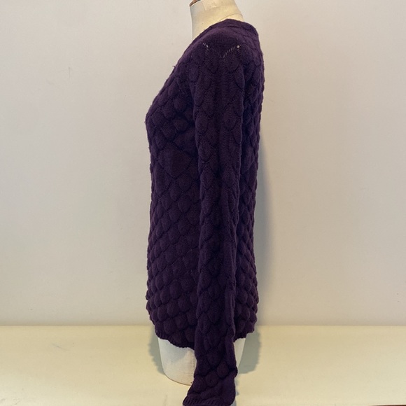 Alfred Sung scalloped knit plum coloured long sleeved sweater. Medium.💜 - Picture 2 of 10